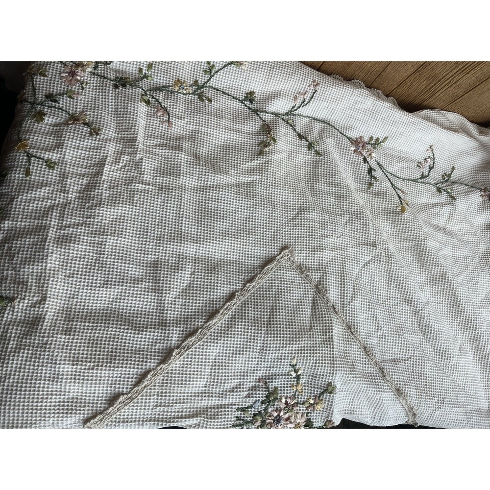 JCPenney Home Collection Curtain Floral Embroidered Cotton 66x66